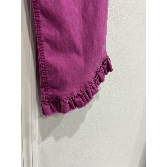 Cato Est 1946 Denim High Rise Ruffle Hem Capri Jeans Pink Sz 16 Barbie Core - Picture 4 of 10